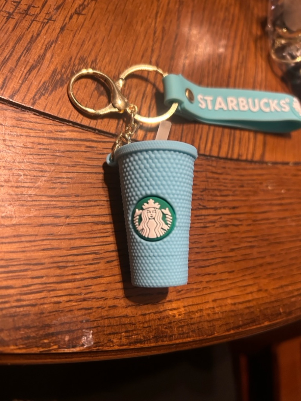 Starbucks Blue Coffee Cup keychain wristlet strap Purse Charm 🧋🧋